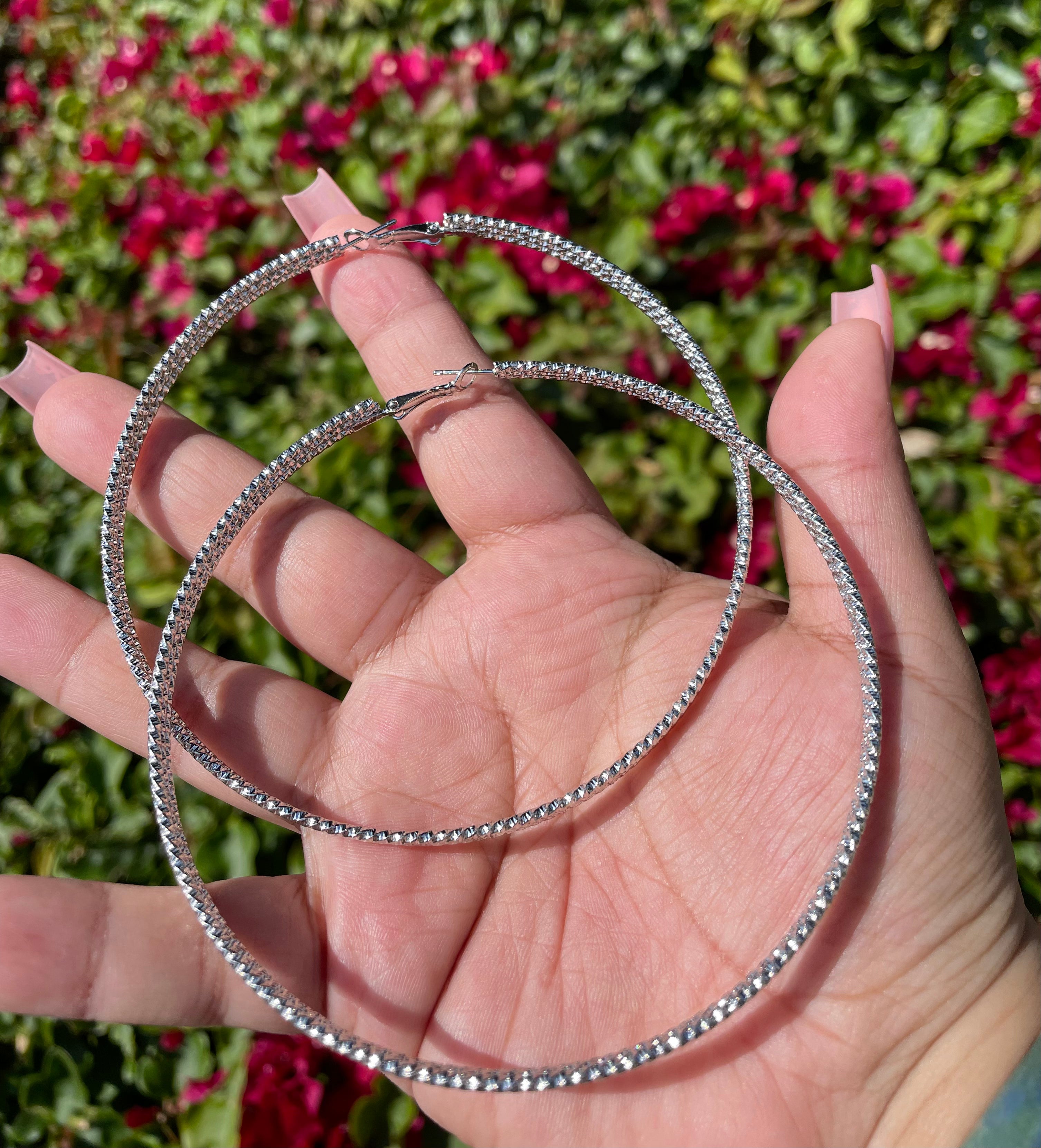 Double Textured Hoops