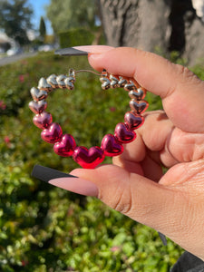 Heart Pink Hoops